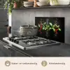 Chilipepers - Basilicum - Blaadjes - Rood keuken achterwand spatscherm klein -usp_NL