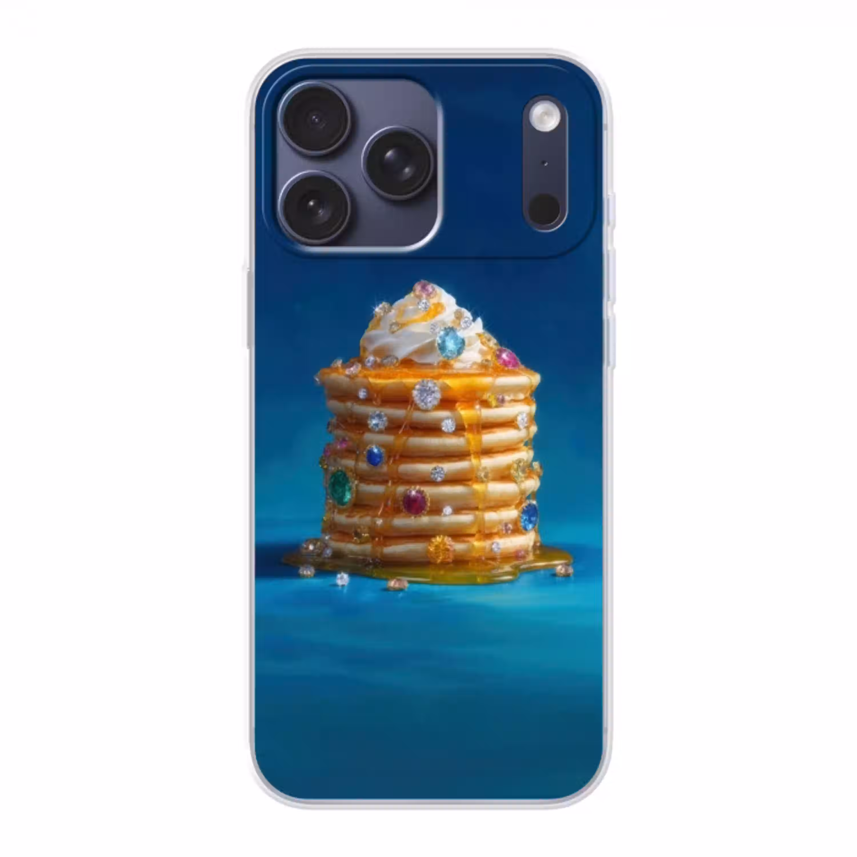 Pannenkoeken - Steentjes - Glitter - Slagroom Telefoonhoesje iPhone 17 Pro Max klein -3d