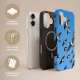 Zwaluwen - Vliegen - Blauw Toughcase MagSafe Apple iPhone 17 klein -USP_Lagen_DE
