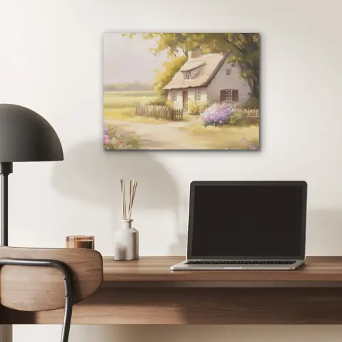 Huisje - Hout - Bloemen PET vilt klein -sfeer5