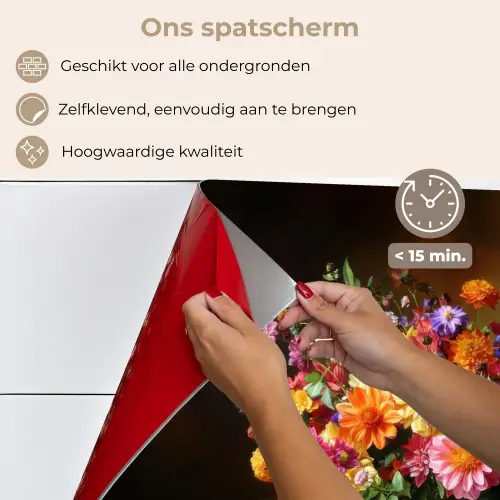 Kleuren - Boeket - Vaas - Hout keuken achterwand spatscherm klein -spatscherm_NL