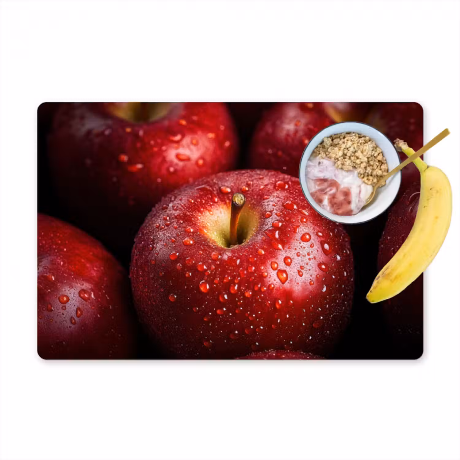 Tischset - 6 Stück - Rot - Äpfel - Obst
