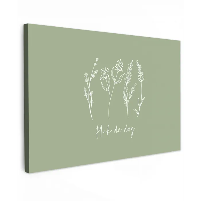 Pluk de Dag Tuinposter op houten frame 2 cm dik klein -3d