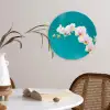 Orchidee - Bloemen - Plant - Wit - Paars Wandcirkel kunststof plaat 5mm dik klein -sfeer4