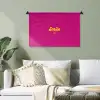Smile - Stippen - Geel - Smiley - Roze Wandkleed katoen klein -sfeer7