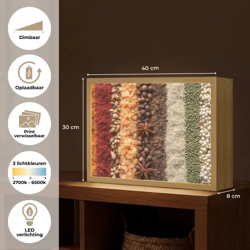 Banen - Verticaal - Kruiden - Variatie Light Box met batterij (Wandlamp) middel -USP_websiteoverzichtNL