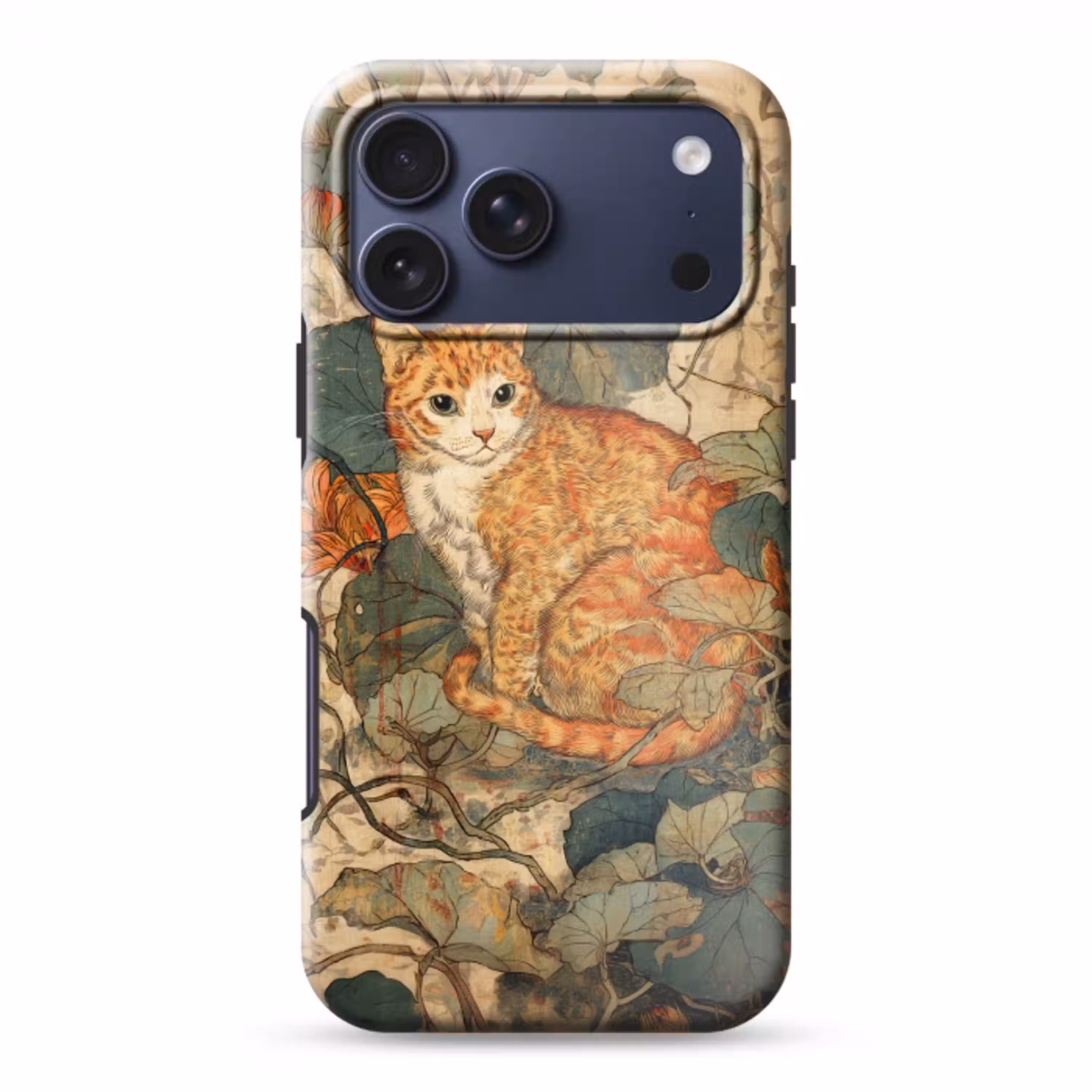 Kat - Sierlijk - Bloemen Toughcase MagSafe Apple iPhone 17 Pro Max klein -3d