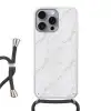Wit - Marmer - Goud - Luxueus Hoesje iPhone 16 Pro Max met koord klein 804 -3d