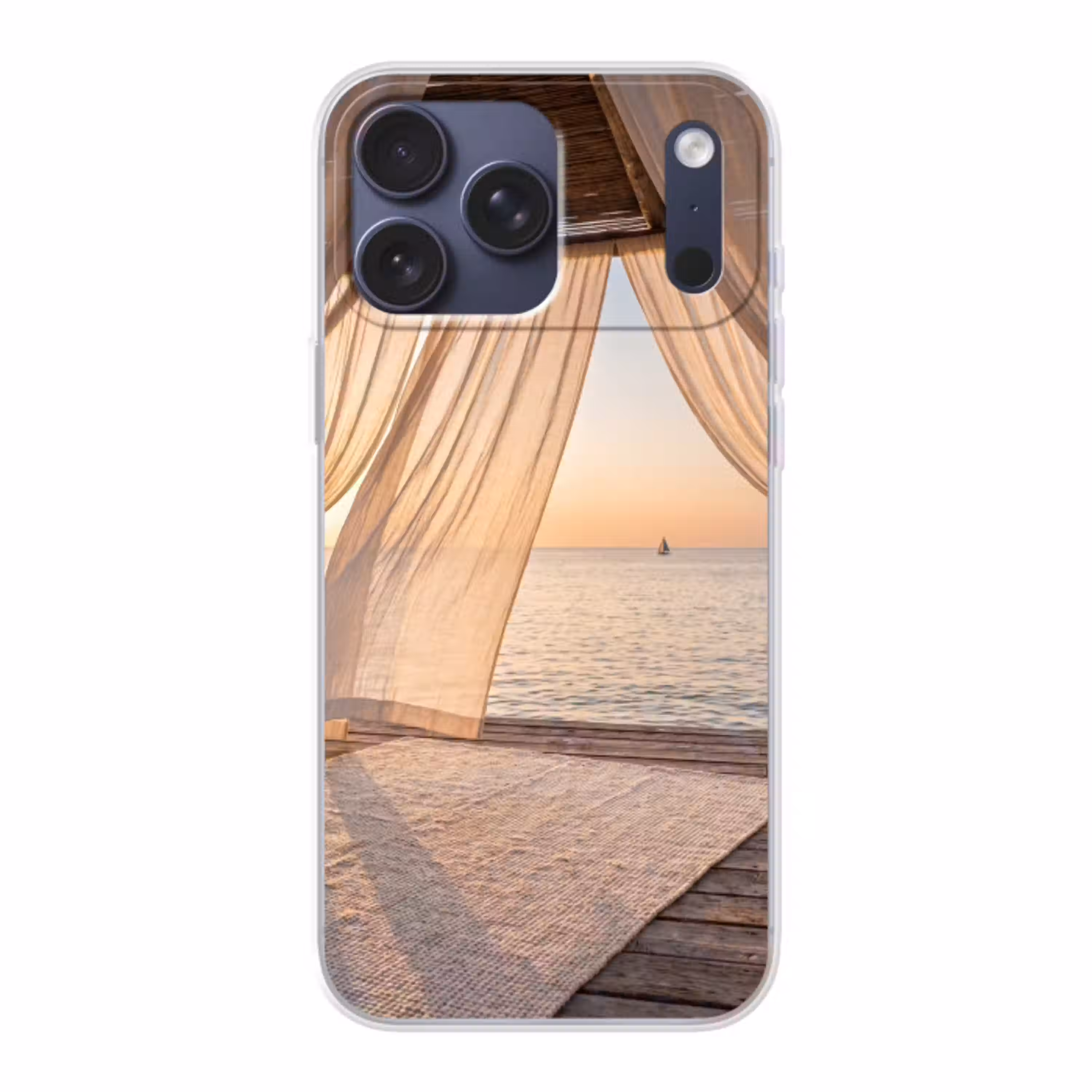 Overkapping - Zee - Zonsondergang - Vakantie - Rust Telefoonhoesje iPhone 17 Pro Max klein -3d