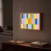 Stroken - Blauw - Patroon - Abstract Light Box met batterij (Wandlamp) middel -sfeer1