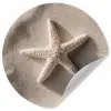 Strand - Zeester - Zand - Beige Wandcirkel behangsticker klein -3d