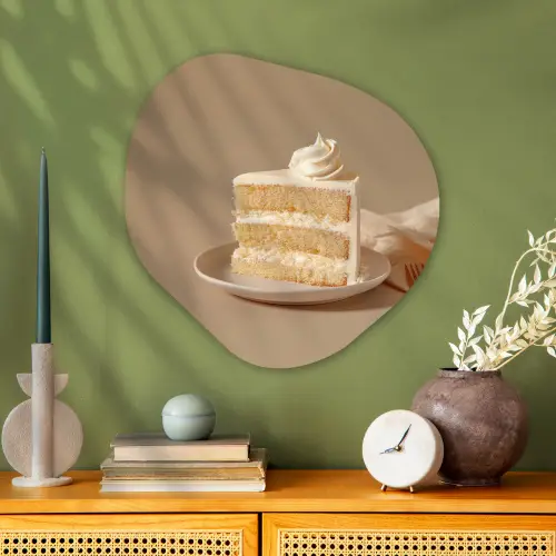 Vanilletaart - Cake - Romig Wandcirkel Organisch Aluminium middel -sfeer2