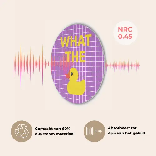 Tekst - Eend - Paars Akoestische PET Vilt - Rond klein -USP_NL