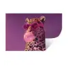 Panter - Zonnebril - Kauwgombel - Roze Muursticker klein -3d