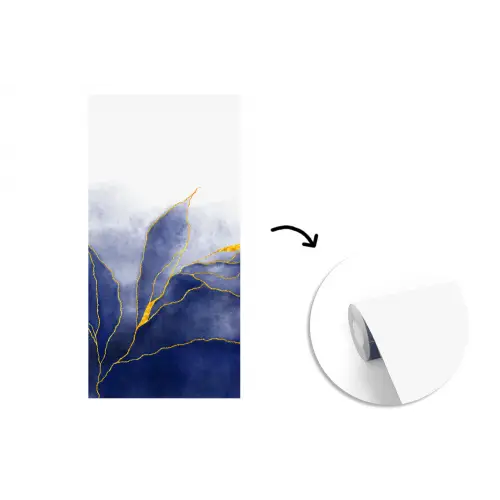 Marmer - Blauw - Marmerlook - Goud - Textuur fotobehang vinyl groot -3d