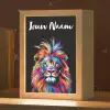 Leeuwen - Kleurrijk - Zwart - Dieren Light Box met kabel (Kinderlampje) klein -zzz_3d_website