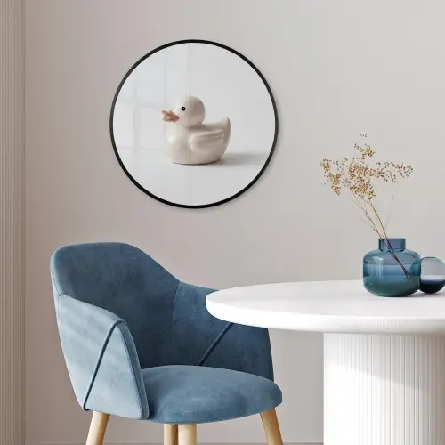 Badeend - Minimalistisch - Wit Fotolijst rond zonder passe partout klein -sfeer2