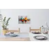 Moderne kunst - Oranje - Grijs - Abstract Muursticker klein -eettafel
