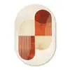 Bogen - Beige - Vormen Wandcirkel Ovaal Forex klein -3d