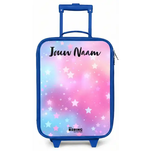 Sterren - Roze - Blauw Kinderkoffer - Blauw klein -zz3dotto