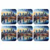 Zonsondergang Frankfurt - Stad - Skyline - Water onderzetter kurk middel -3d