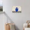 Vaas - Blauw - Geblokt - Modern tuinposter los doek klein -sfeer8