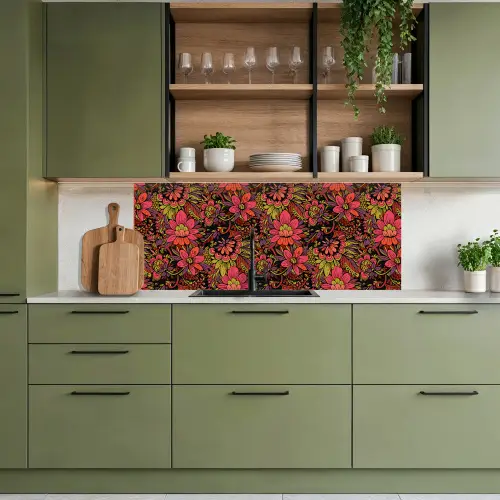 Bloemen - Bladeren - Design keuken achterwand 2 middel 871 -sfeer3