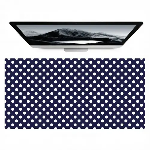 Oceaan - Stippen - Blauw - Wit Muismat XXL klein 681 -zzz3d