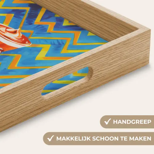 Mok - Koffie - Zigzag - Slagroom Dienblad Rechthoek middel -USP_HandgreepNL