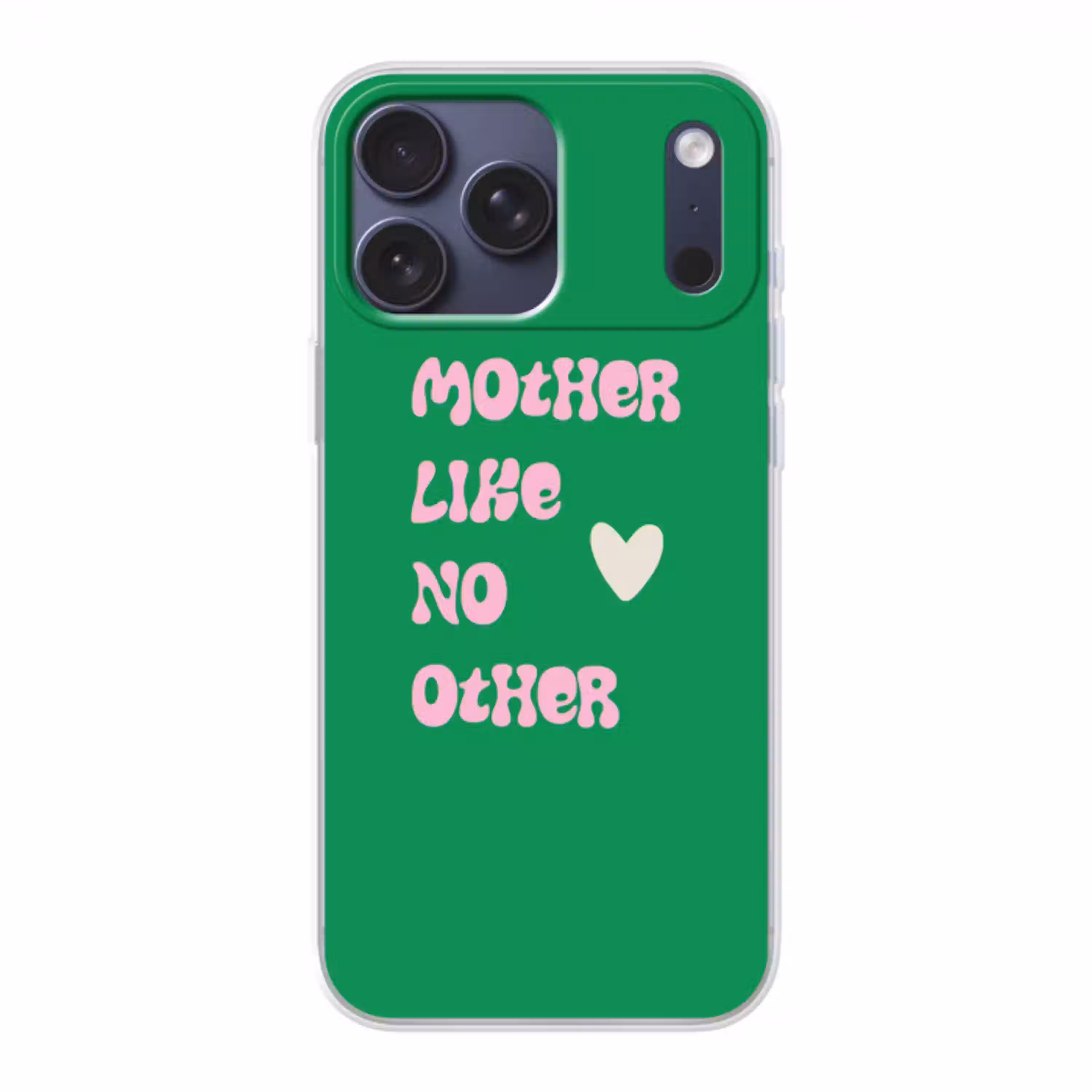 Tekst - Hartje - Moeder - Groen Telefoonhoesje iPhone 17 Pro Max klein -3d