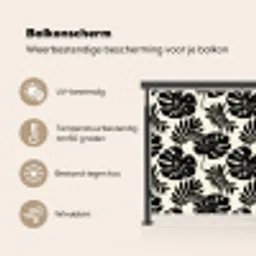 Modern - Monstera - Zwart Balkonbeschermer Duitsland klein 596 -specs_NL