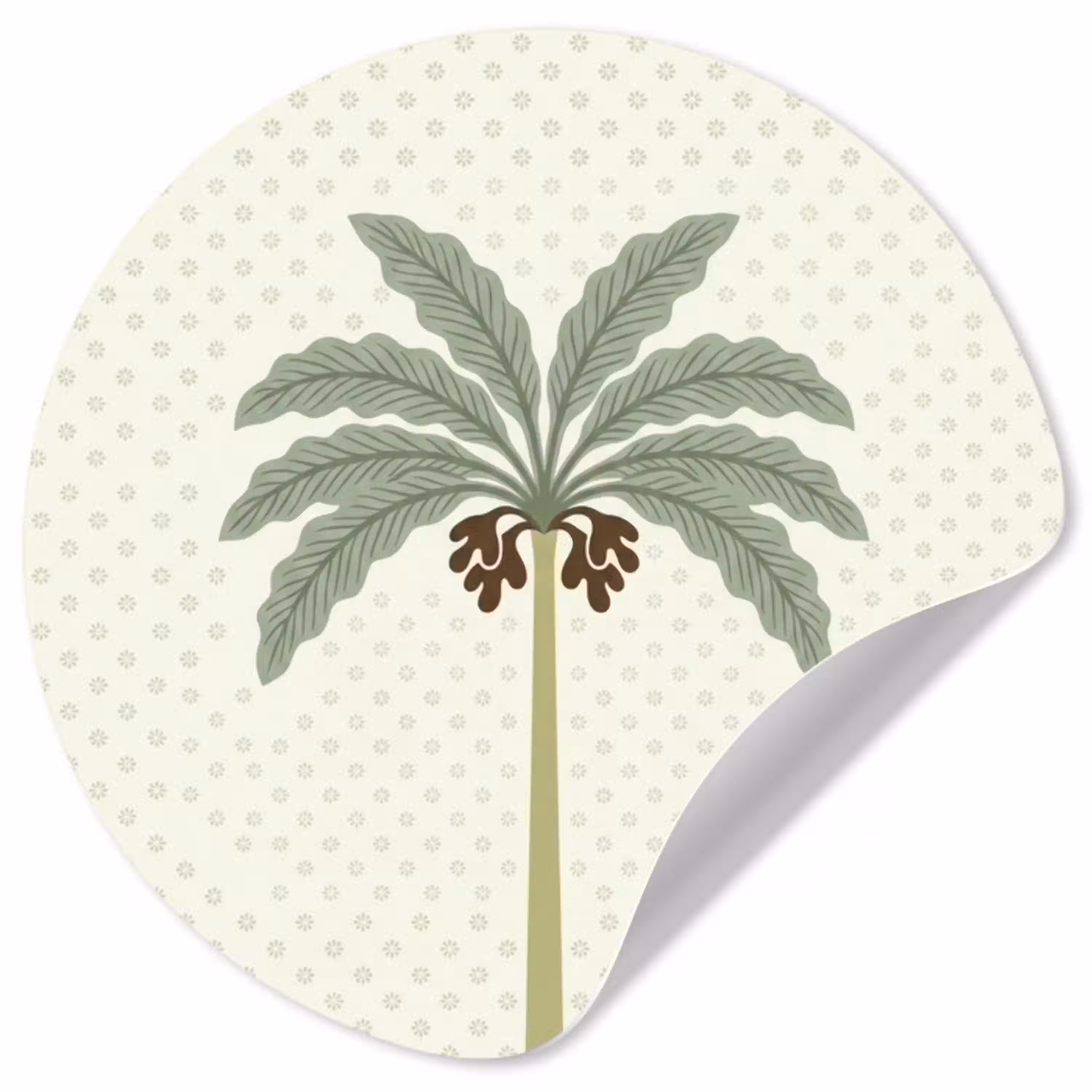 Boom - Bladeren - Groen - Decoratief - Beige Wandcirkel behangsticker klein -3d