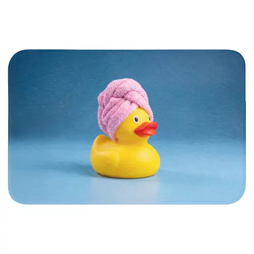 Badeend - Handdoek - Blauw WCmat klein -3d