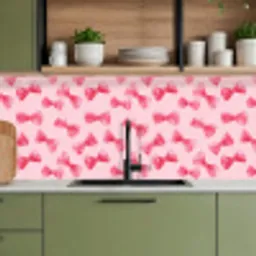 Strikken - Aquarel - Roze keuken achterwand 2 middel 871 -sfeer3
