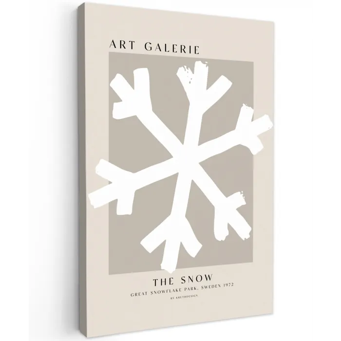 Sneeuwvlok - Wit - Winter - Kerst canvas 2cm klein -z3d