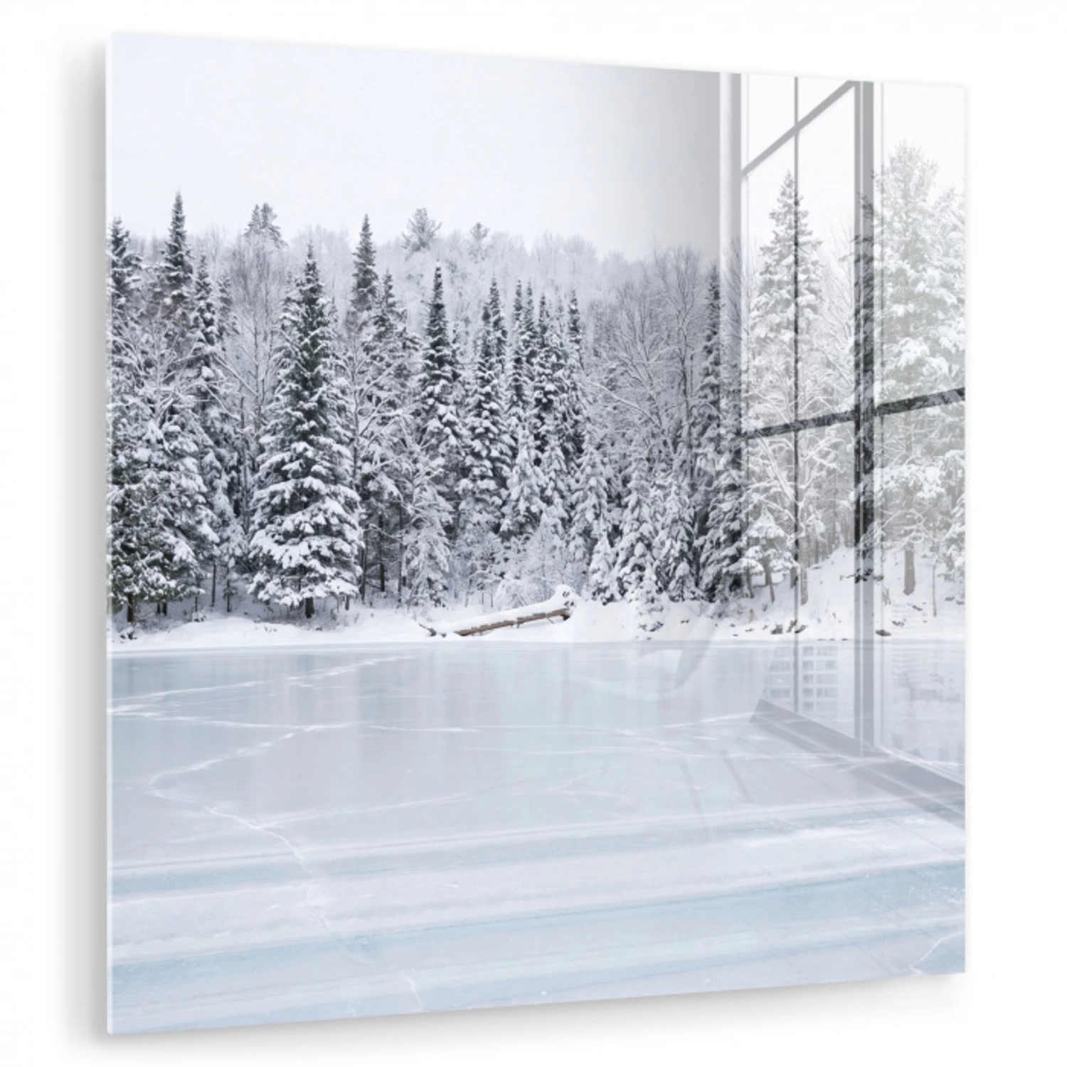 Meer - Dennen - IJs - Winter - Rustgevend plexiglas 5mm klein -zzzproduct_nieuw