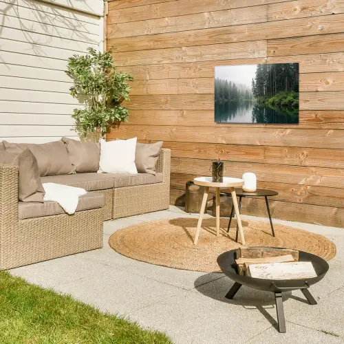 Bergen - Meer - Bos Tuinposter op houten frame 2 cm dik klein -sfeer2