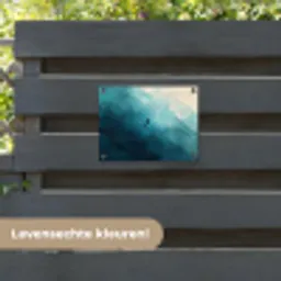Zee - Silhouet - Abstract - Blauw tuinposter los doek klein -sfeer3