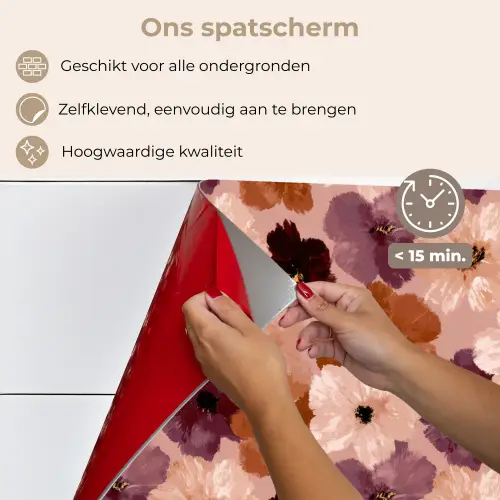 Bloemen - Abstract - Aardetinten keuken achterwand spatscherm klein 900 -spatscherm_NL