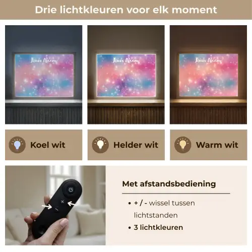 Sterren - Abstract - Kleuren Light Box met batterij (Wandlamp kind) middel -USP_lichtkleurNL