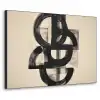 Cirkels - Lijnen - Vormen - Zwart Textielframe zwart klein -3d