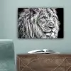 Portret - Leeuw - Zwart wit canvas 2cm klein -sfeer4