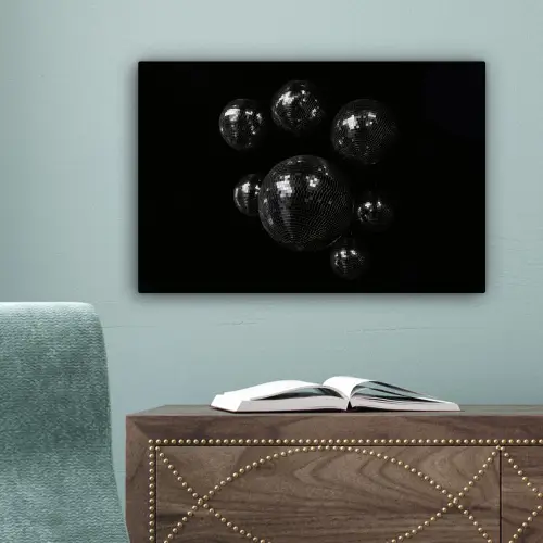 Discoballen - Minimalistisch - Zwart canvas 2cm klein -sfeer4