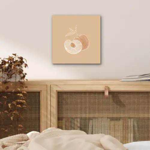 Perzik - Lijntekening - Pit - Beige aluminium wit klein -sfeer3