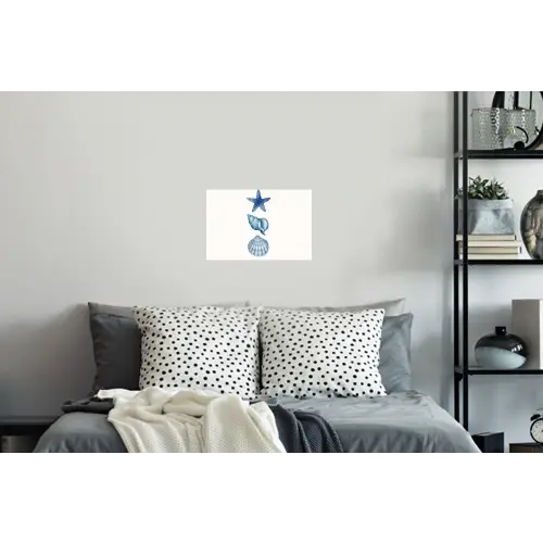 Zeester - Schelpen - Blauw Muursticker klein -slaapkamer