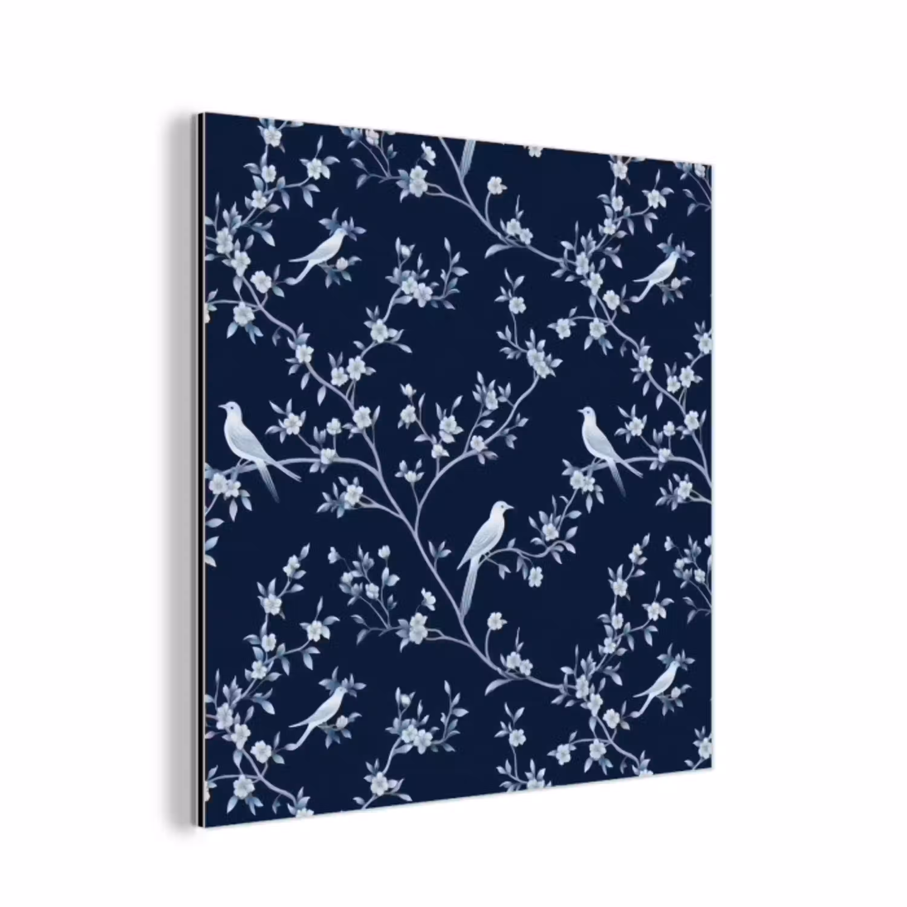 Grafisch - Bloesemtak - Blauw aluminium wit klein 46 -3d