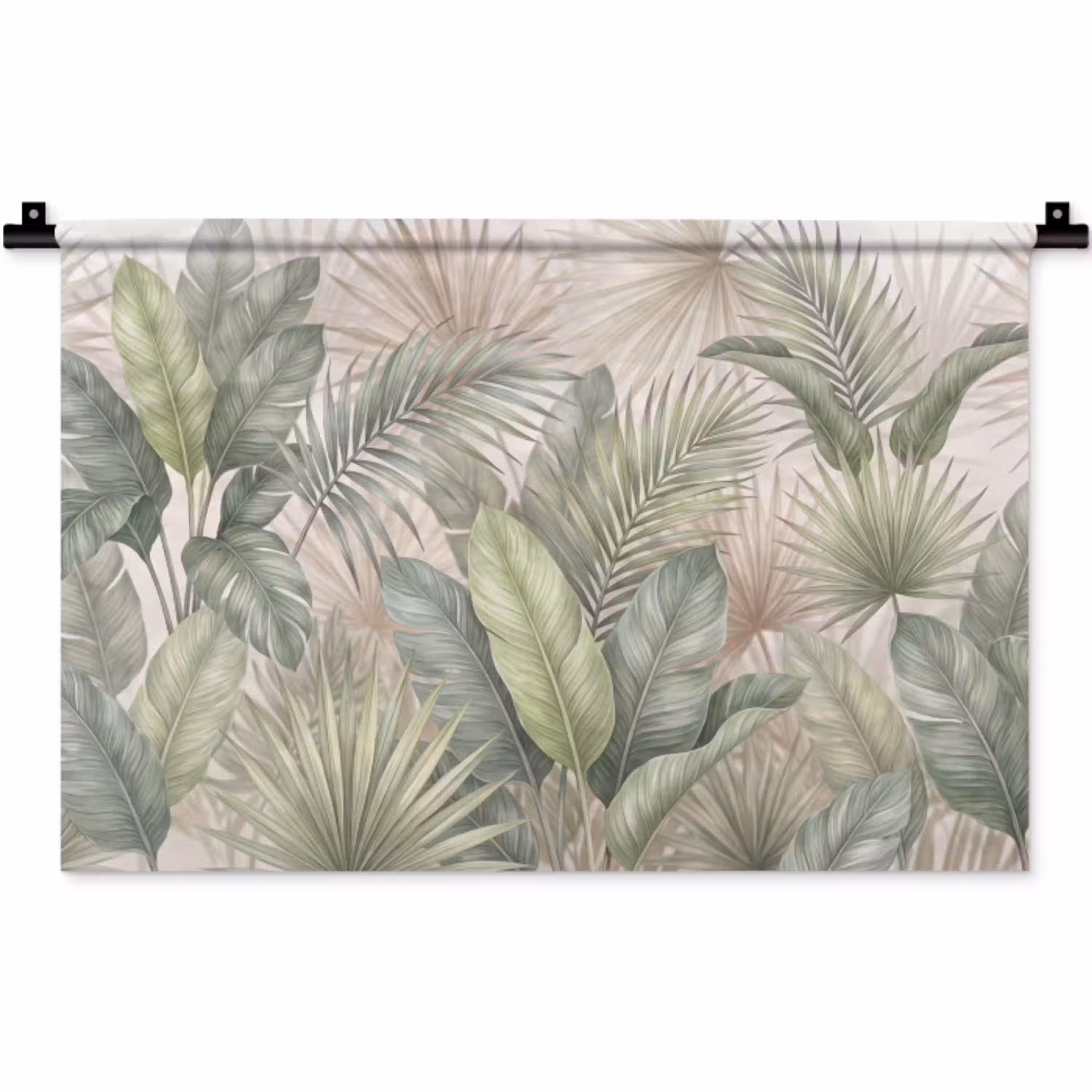 Planten - Tropisch - Bladeren - Groen - Natuur Wandkleed katoen klein -zz3d