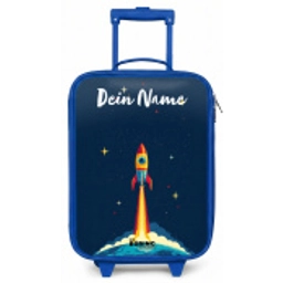 Planeet - Raket - Sterren - Donkerblauw Kinderkoffer - Blauw klein -zz3dotto