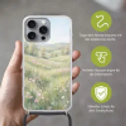 Bloemen veld - Bloemen - Groen Hoesje iPhone 16 Pro Max met koord klein -sfeer2_DE