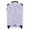 Vintage bloemenpatroon - Lichtpaars NBS - Handbagage koffer - Kinderen Unisex middel -productfoto_recht